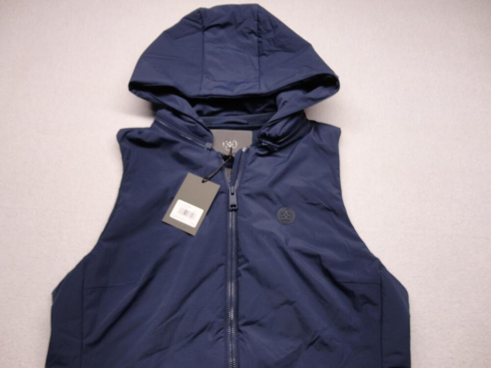 G/FORE Vest Womens Large Blue Hooded Softshell Golf Full Zip GL000024